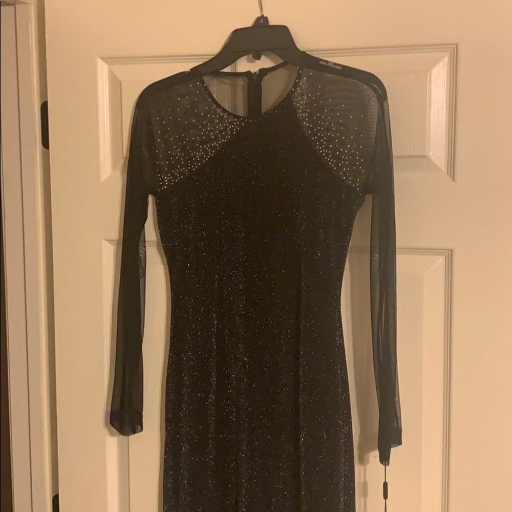 Women black sequence dress